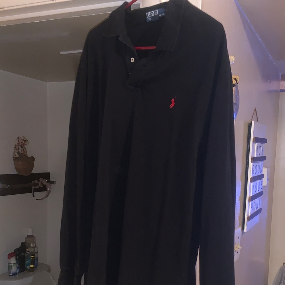 Polo by Ralph Lauren Men's Black Long Sleeve Polo